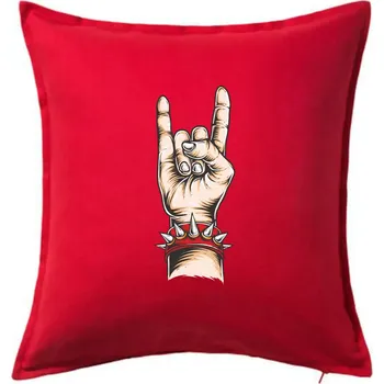 Polštář Rocková ruka s náramkem - Polštář 50x50 - 50x50 - Pouze potah ( Červená )