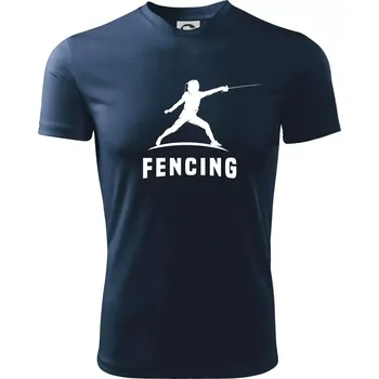 Fencing (šerm) - postava - Dětské triko sportovní (dresovina) - 146 cm/10 let ( Námořní modrá (velmi tmavá - téměř černá) )