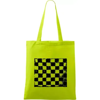 Šachovnice černá kreslená - Taška bavlněná - 42 x 38 cm ( Limetková )