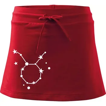 Dámská sukně Souhvězdí - Taurus - Býk - Sportovní sukně - two in one - XS ( Červená )