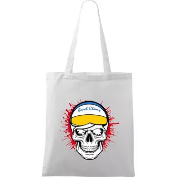 Nákupní taška Beach volejbal lebka - Taška bavlněná - 42 x 38 cm ( Bílá )
