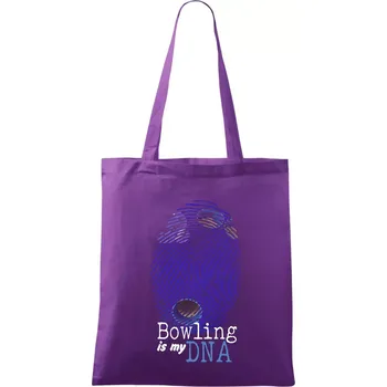 Nákupní taška Bowling is my DNA - Taška bavlněná - 42 x 38 cm ( Fialová )