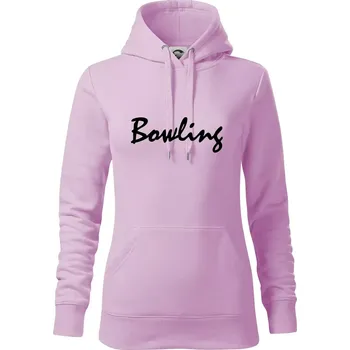 Dámská mikina Bowling nápis psací - Mikina dámská Cape s kapucí - M ( Orchid )
