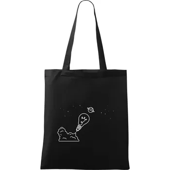Nákupní taška Žárovka vesmír - Taška bavlněná - 42 x 38 cm ( Černá )