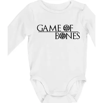 Game of bones - Body kojenecké s dlouhým rukávem - Dlouhý r. do 3 měs ( Bílá )