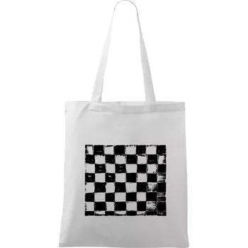 Šachovnice černá kreslená - Taška bavlněná - 42 x 38 cm ( Bílá )