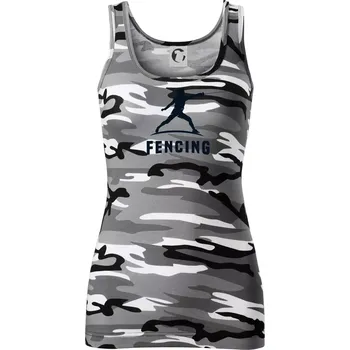 Dámské tričko Fencing (šerm) - postava - Dámské Maskáčové tílko - XS ( Šedý maskáč )