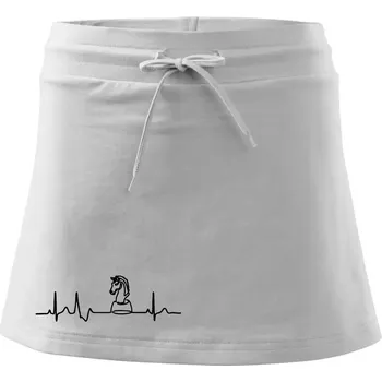 Dámská sukně EKG Šachové figurky - Jezdec - Sportovní sukně - two in one - L ( Bílá )