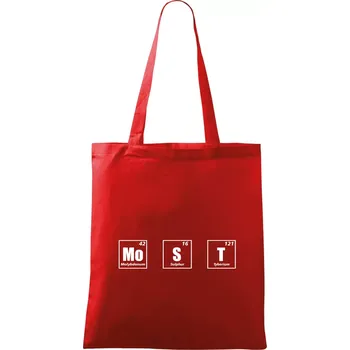 Nákupní taška Periodická tabulka Most - Taška bavlněná - 42 x 38 cm ( Červená )