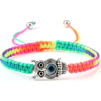 Náramek Náramek pro štěstí s motivem sovy | náramek, ochranný náramek - Barva duhy