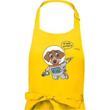 Kuchyňská zástěra Pes kosmonautem - Pánská zástěra na vaření - Univerzální velikost ( Žlutá )