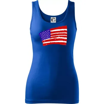 Dámské oblečení Americká vlajka ohnutá - Dámské tílko - M ( Královská modrá )