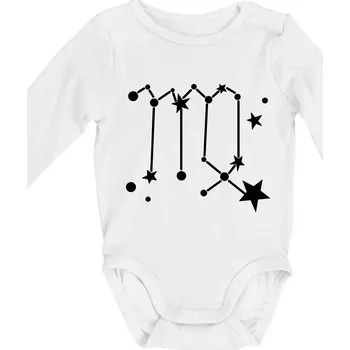 Kojenecké oblečení Souhvězdí - Virgo - Panna - Body kojenecké s dlouhým rukávem - Dlouhý r. do 3 měs ( Bílá )