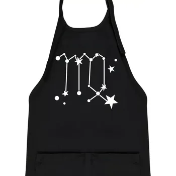 Kuchyňská zástěra Souhvězdí - Virgo - Panna - Dětská zástěra na vaření - Univerzální velikost ( Černá )