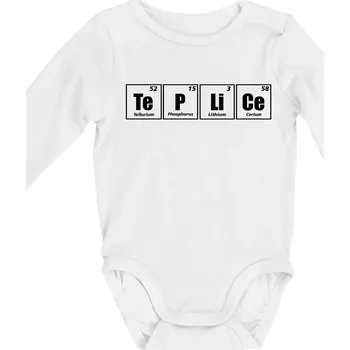 Periodická tabulka Teplice - Body kojenecké s dlouhým rukávem - Dlouhý r. do 3 měs ( Bílá )