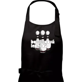 Kuchyňská zástěra Bowlingová legenda - Dámská zástěra na vaření - Univerzální velikost ( Černá )