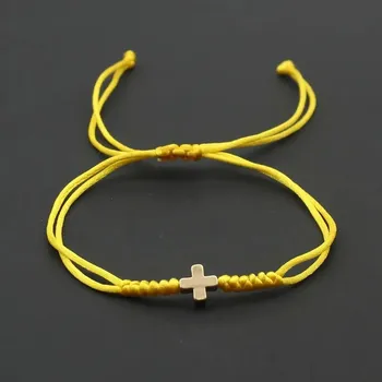 Náramek Nastavitelný náramek s křížkem ideální pro páry | párový náramek, dárkový náramek - 4