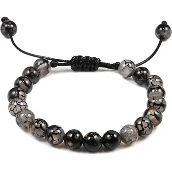 Náramek Elegantní minerální náramek s korálky z lávového kamene | pánský náramek, korálkový náramek - 8mm Černý drak