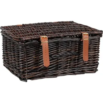 Hnědý proutěný kufr