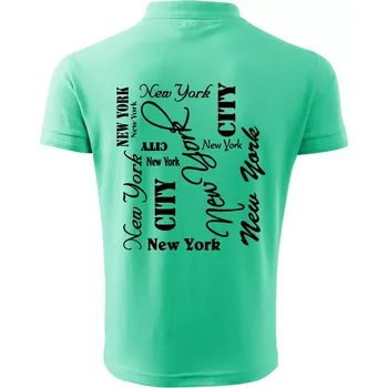 Pánská košile New York City font - Polokošile pánská Pique Polo 203 - L ( Mátová )