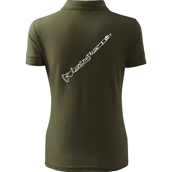 Klarinet nápis - Polokošile dámská Pique Polo - XS ( Military )