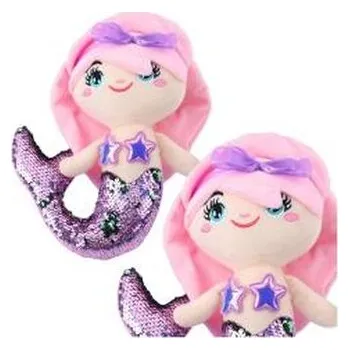 Syrenka pluszowa z ogonem w cekiny fioletowa 28cm (pl, 2000, Leantoys)