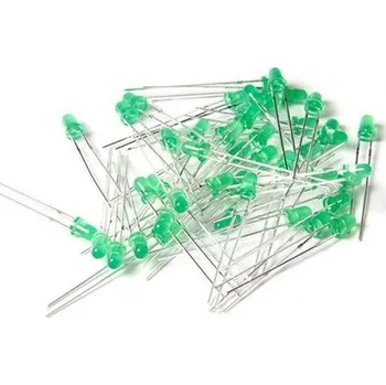 Dioda LED 3mm zelená difuzní, balení 100ks