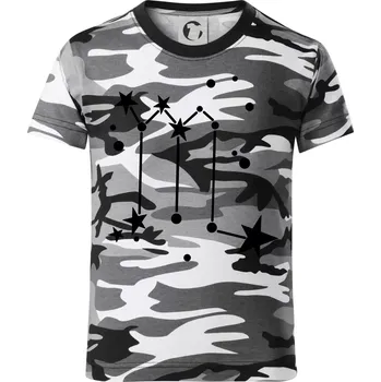 Chlapecké tričko Souhvězdí - Scorpio - Štír - Dětské maskáčové triko - 134 cm/8 let ( Šedý maskáč )