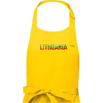 Kuchyňská zástěra Lithuania - nápis vlajka - Dámská zástěra na vaření - Univerzální velikost ( Žlutá )