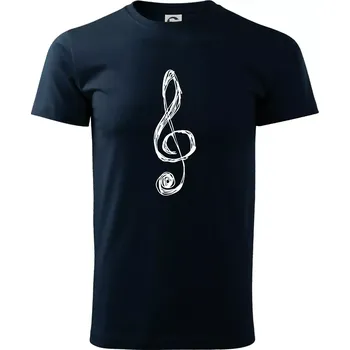 Houslový klíč kreslený - Triko extra velké (5-8XL) - 6XL ( Námořní modrá (velmi tmavá - téměř černá) )