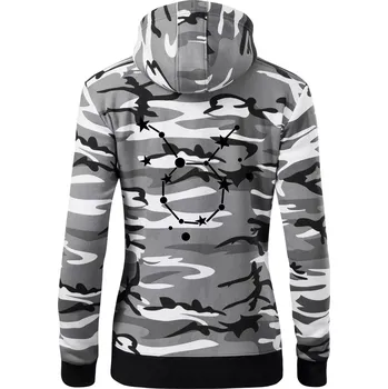 Dámská mikina Souhvězdí - Taurus - Býk - Dámská mikina trendy zipper s kapucí - L ( Šedý maskáč )
