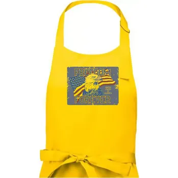 Kuchyňská zástěra Freedom forever USA - Pánská zástěra na vaření - Univerzální velikost ( Žlutá )