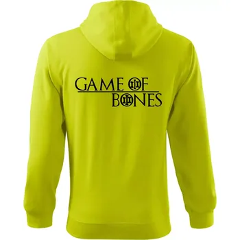 Pánská mikina Game of bones - Mikina s kapucí na zip trendy zipper - XL ( Limetková )