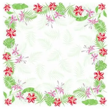 Jednorázový ubrus Ubrus 84 x 84 cm Dunisilk TROPICAL LILY (20 ks)
