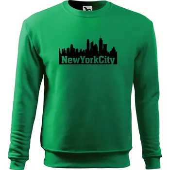 Chlapecké tričko New York City silueta - Mikina Essential dětská - 158 cm/12 let ( Středně zelená )