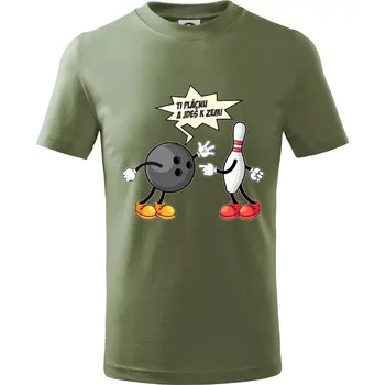 Ti jednu plácnu a jdeš k zemi - Tričko dětské bavlněné - 134 cm/8 let ( Khaki )