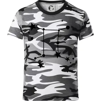 Chlapecké tričko Souhvězdí - Gemini - Blíženci - Dětské maskáčové triko - 104-110cm / 3-4 roky ( Šedý maskáč )