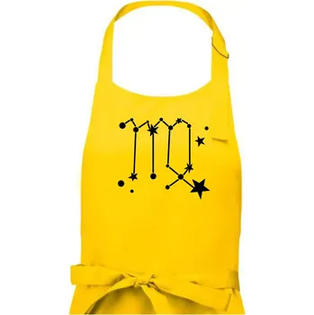 Kuchyňská zástěra Souhvězdí - Virgo - Panna - Dámská zástěra na vaření - Univerzální velikost ( Žlutá )