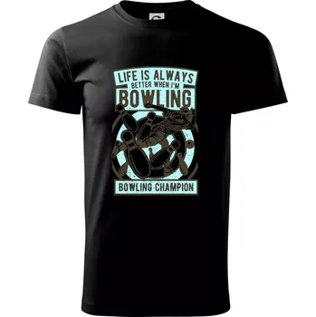 Pánské tričko Bowling Champion - Triko extra velké (5-8XL) - 6XL ( Černá )