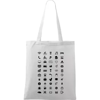 FOR TRAVEL - slovník na cesty - Taška bavlněná - 42 x 38 cm ( Bílá )