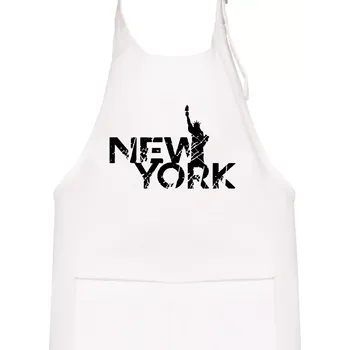 Kuchyňská zástěra New York retro - Dětská zástěra na vaření - Univerzální velikost ( Bílá )