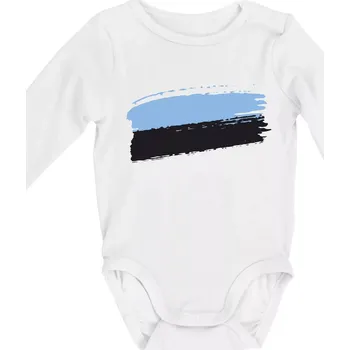 Estonsko vlajka - Body kojenecké s dlouhým rukávem - Dlouhý r. 6-12 měs ( Bílá )