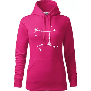 Dámská mikina Souhvězdí - Gemini - Blíženci - Mikina dámská Cape s kapucí - 2XL ( Purpurová )