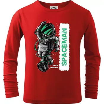 Chlapecké tričko Spaceman trouble - Triko dětské Long Sleeve - 158 cm/12 let ( Červená )