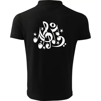 Pánská košile Noty a hvězdy - Polokošile pánská Pique Polo 203 - 3XL ( Černá )