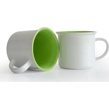 Grawerton Hrnek pro potisk - 250 ml, bílý, zelený vnitřek