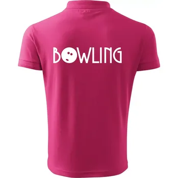 Pánská móda Bowling nápis - Polokošile pánská Pique Polo 203 - 5XL ( Purpurová )