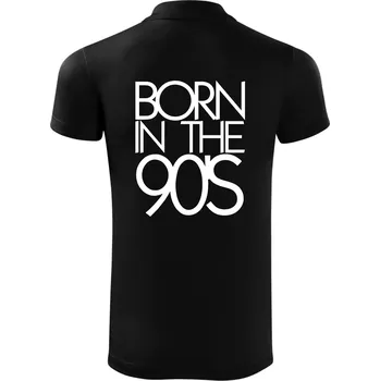 Pánská košile Born In The 90's - Polokošile Victory sportovní (dresovina) - L ( Černá )
