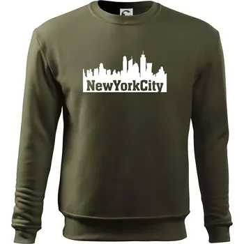 Pánská mikina New York City silueta - Mikina Essential pánská - S ( Military )