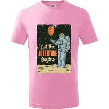Chlapecké tričko Astronaut balón - Tričko dětské bavlněné - 104-110cm / 3-4 roky ( Růžová )